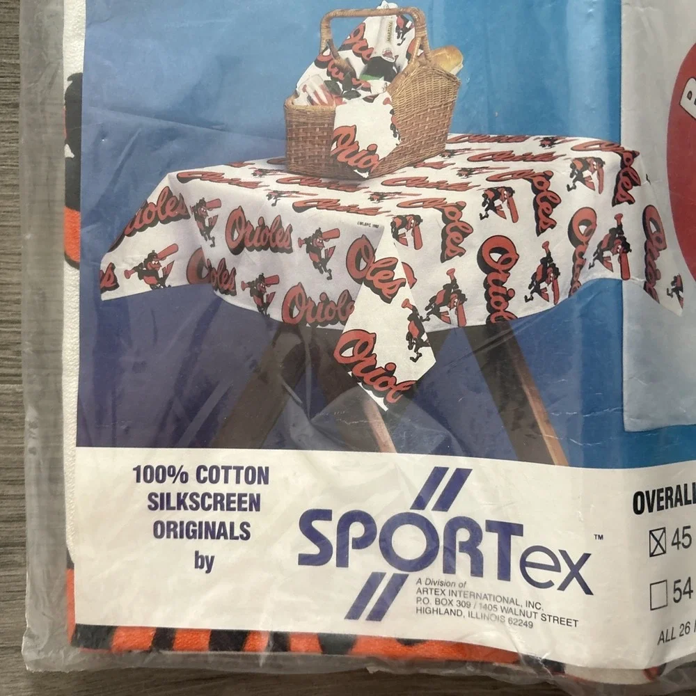 Sportex Tablecloth Or Wall-hanging Baltimore Orioles 45 x 45 100% Cotton NOS